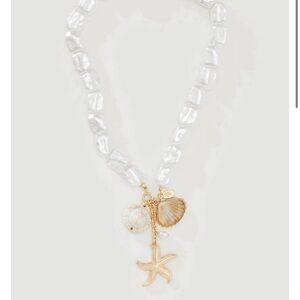 8 Other Reasons Gold and White Sea Star Shell Charm Necklace